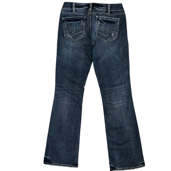 Silver Jeans Suki Slim Boot Jeans Womens 30x31 Dark Wash Mid Rise Stretch - Picture 2 of 8